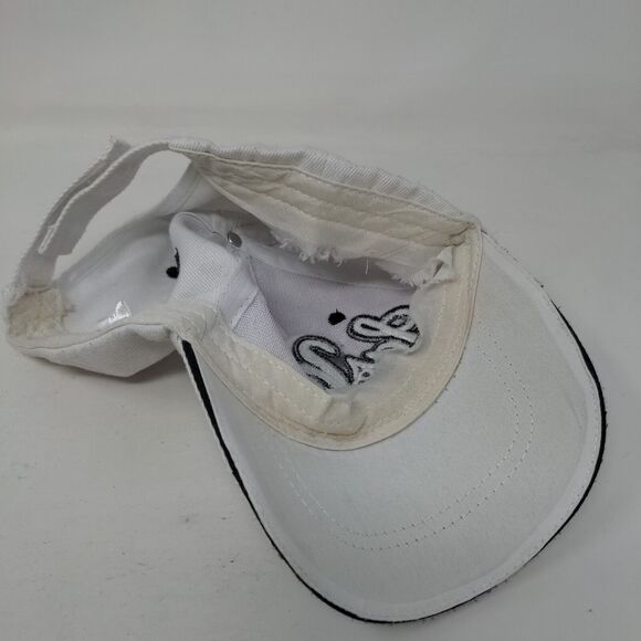 Las Vegas Strapback Hat White One Size Embroidered 6 Panel Lanza - Picture 6 of 9